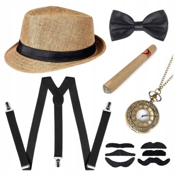 20s Accessories Mens Gatsby Hat Mens Costume Braces Mafia - Temu