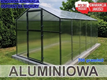 ALUMINIOWA MOCNA SZKLARNIA POLIWĘGLANU KOMOROWEGO OGRODOWA 2x3 CIEPLARNIA