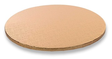 Podkład pod tort okrągły gruby - złoty, 40 cm