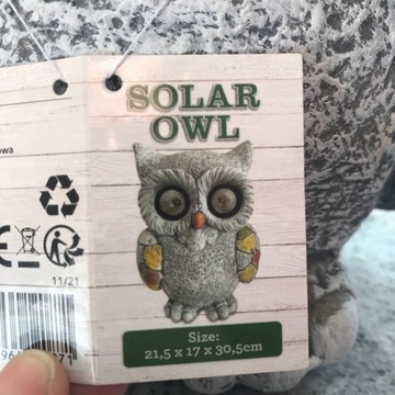 Садовая статуэтка СОЛНЕЧНАЯ СОВА ВЕСНА САД LED