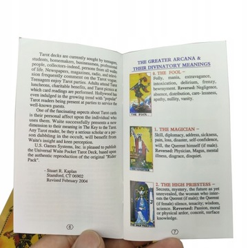 Колода карт Таро 12х7см, ПВХ, золото, водонепроницаемая.