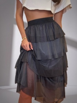 SPÓDNICA DAMSKA SPÓDNICZKA DŁUGA KOBIECA LETNIA ELEGANCKA TIUL KOLORY 1991