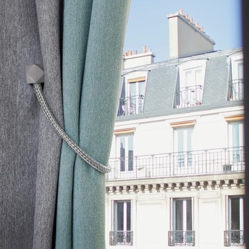 Зажимная пряжка Серая Серебряная веревка Крепление для штор с магнитом 1 шт.