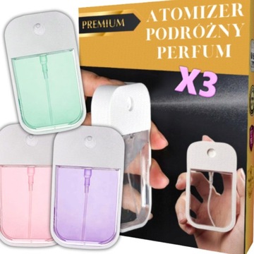 3x ATOMIZER PODRÓŻNY PERFUM FLAKONIK NA PERFUMY TURYSTYCZNY BUTELKA PŁYNY