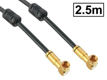 Kabel antenowy RF F/wt-F/wt kątowe HQ kl.A+ 2.5m