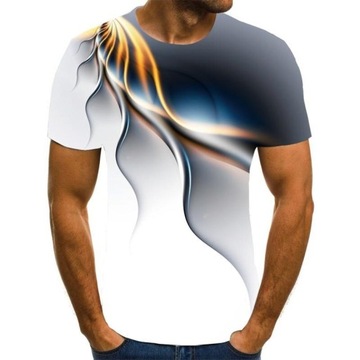 KOSZULKA MĘSKA Z ABSTAKCYJNYM WZOREM 3D R. 3XL