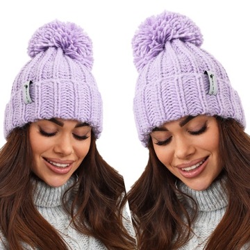 ТЕПЛАЯ ШАПКА, ПОЛЬСКОЕ ИЗДЕЛИЕ, ФИОЛЕТОВЫЙ 2492