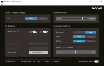 Tascam audio interfejs US-1x2 HR