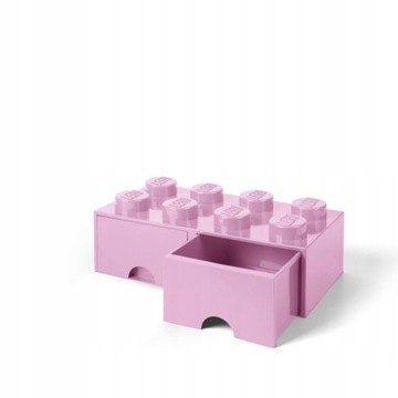 LEGO POJEMNIK Z SZUFLADAMI KLOCEK 8 JASNORÓŻOWY