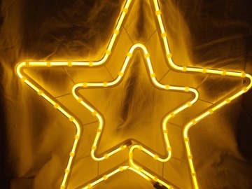 СВЕТОДИОДНАЯ НЕОНОВАЯ ЛАМПА STAR, БОЛЬШАЯ, ТЕПЛОЕ СВЕТЕНИЕ, B. ДЕКОРАЦИЯ 55 см, НАРУЖНАЯ