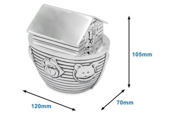 Серебряная копилка Ноев ковчег ГРАВИРОВКА Крещение годовалого ребенка