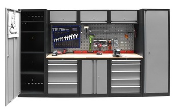 МЕБЕЛЬ ДЛЯ МАСТЕРСКОЙ КНИЖНЫЙ ШКАФ 325см РАБОЧИЙ СТОЛ ШКАФ ШКАФЫ ДЛЯ ИНСТРУМЕНТОВ