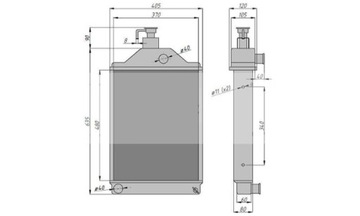 CHŁODNICA MF4 Ursus 4512 4514 7016691M91 1876606M4 4-RZĘDOWA MIEDŹ+ALU