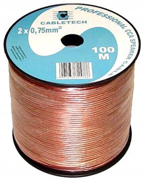 ДИНАМИЧЕСКИЙ КАБЕЛЬ CCA 2 x 0,75 мм CABLETECH 100 м