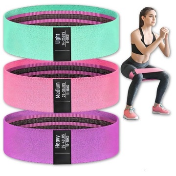 GUMY DO ĆWICZEŃ OPOROWE FITNESS TAŚMY TRENINGOWE 3 SZT MINI BAND