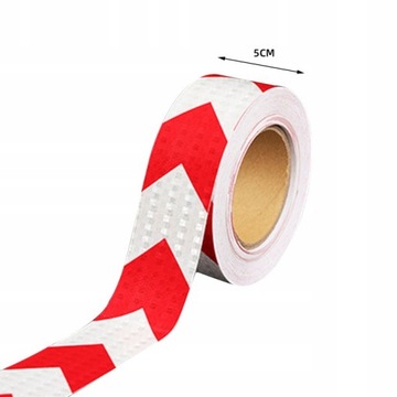 Отражающая предупреждающая лента 25 м белая и красная самостоятельная внешняя