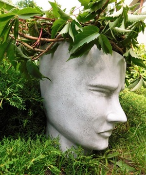 Белая бетонная крышка для цветочного горшка Home Garden Head