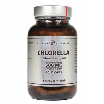 Chlorella ekstrakt 500 mg ALGI CHLOROFIL BIAŁKO WITAMINY TRAWIENIE Pureline