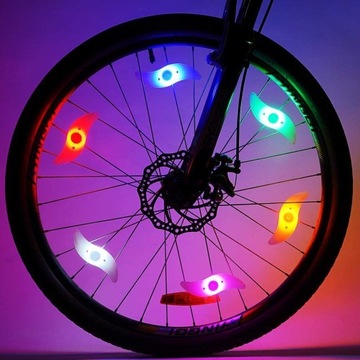 ROWEROWA NAKŁADKA LED NA SZPRYCHY KOŁA NEON KOLORY