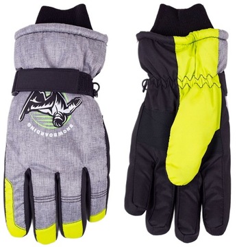 YO RĘKAWICZKI NARCIARSKIE DZIECIĘCE RĘKAWICE ZIMOWE PIĘCIOPALCZASTE 14 CM