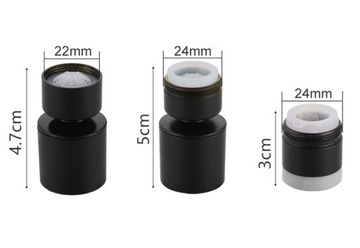 Perlator do baterii kranu M22 M24 czarny ruchomy