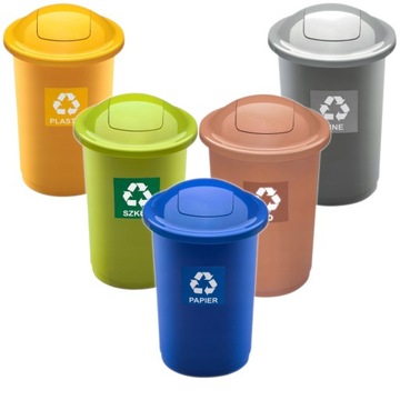 ZESTAW KOSZ DO SEGREGACJI ŚMIECI 50L TOP BIN 5 szt