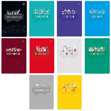 Набор тематических школьных тетрадей + обложки, 10 шт. ИНТЕРДРУК Гибрид.