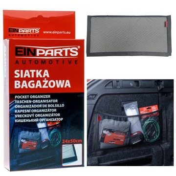 SIATKA ORGANIZER DO BAGAŻNIKA NA RZEP SAMOCHODOWA PRZYCZEPIANA 50x24CM