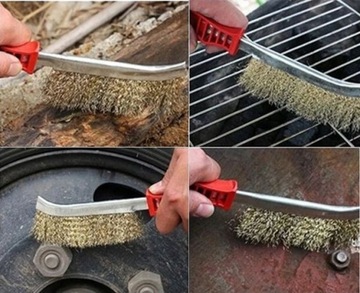 Щетка из латунной проволоки для очистки дисков, мха, ржавчины и краски.