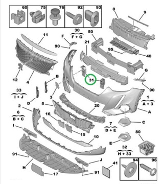 DRŽÁK NÁRAZNÍKU DRŽÁKY KOMPLET PEUGEOT 2008 II 1668510880