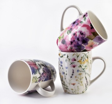 KUBEK PORCELANOWY NA KAWĘ EDDY 360ml WZÓR KWIATY