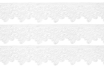 Taśma gipiura koronka ozdobna biała wys. 9 cm