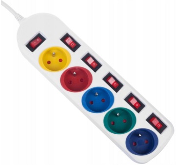 УДЛИНИТЕЛЬНЫЙ КАБЕЛЬ ПИТАНИЯ 5 РАЗЪЕМОВ