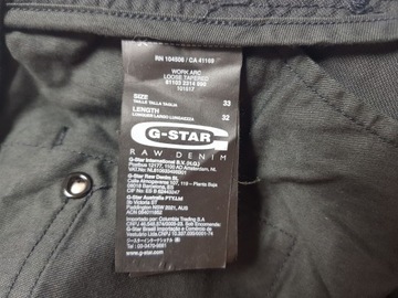 G-STAR RAW - WORK ARC W33L32 - 85 cm Jak Nowe '