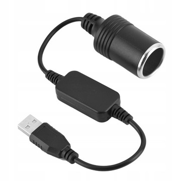 ZŁĄCZE ŻEŃSKIE USB 5V 2A DO ZAPALNICZKICH 12V 8W SAMOCHODOWEJ