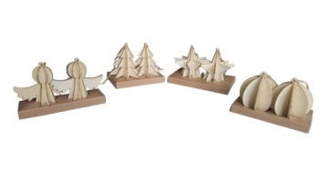 Рождественская елка звезда орнамент деревянный кулон 2шт