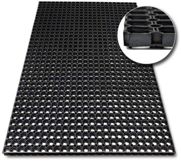 WYCIERACZKA POD DRZWI GUMOWA ZEWNĘTRZNA AŻUROWA MATA GRUBA BUTY 100X150CM
