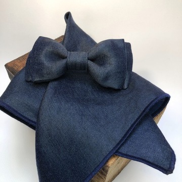Комплект MUCHA + POCKET SQUARE, темно-синий, изделие POLISH