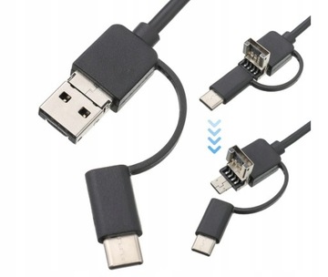ИНСПЕКЦИОННАЯ КАМЕРА-ЭНДОСКОП USB-C LED HD ДЛЯ ТЕЛЕФОНА ANDROID 3в1