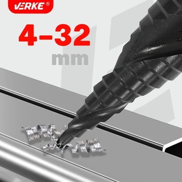 WIERTŁO STOŻKOWE STOPNIOWE SPIRALNE CHOINKOWE METALU ROZWIERTAK HSS 4-32 MM