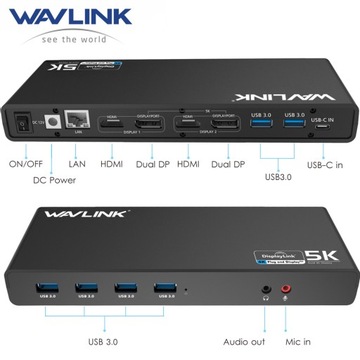 Uniwersalna stacja dokująca Wavlink 5K MAC PC RJ45