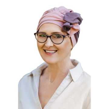 Turban Sejla róż 220 chusta marszczona bez wzoru dla każdej kobiety