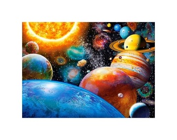 Puzzle 300 elementów. Planety i ich księżyc