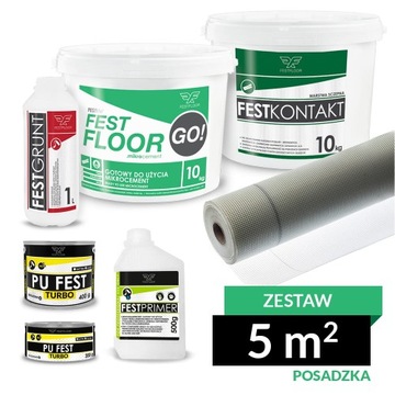 mikrocement FESTFLOOR GO zestaw 5 m2 łazienka blat
