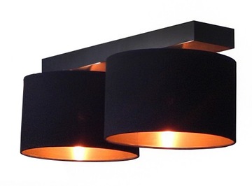 LAMPA PLAFON/SUFITOWY 012-2PL DREWNO, ABAŻUR,MIEDŹ
