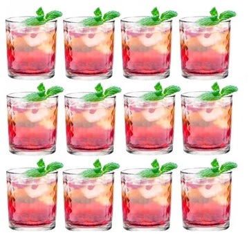 Zestaw szklanek 12 szt Szklanki do drinków 240 ml tłoczone