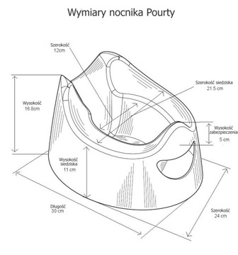Nocnik z Odpływem stabilny Genialny Pourty - Szary