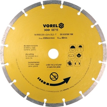 Tarcza diamentowa 230mm segmentowa 08715 Vorel