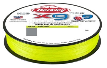 Plecionka spinning Berkley X9 Flame Green 0.14mm