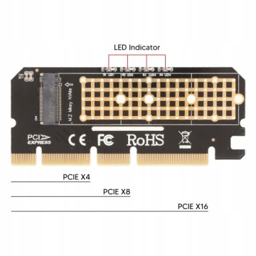 Карта адаптера SSD M.2 NVME на PCIE3.0X16 с